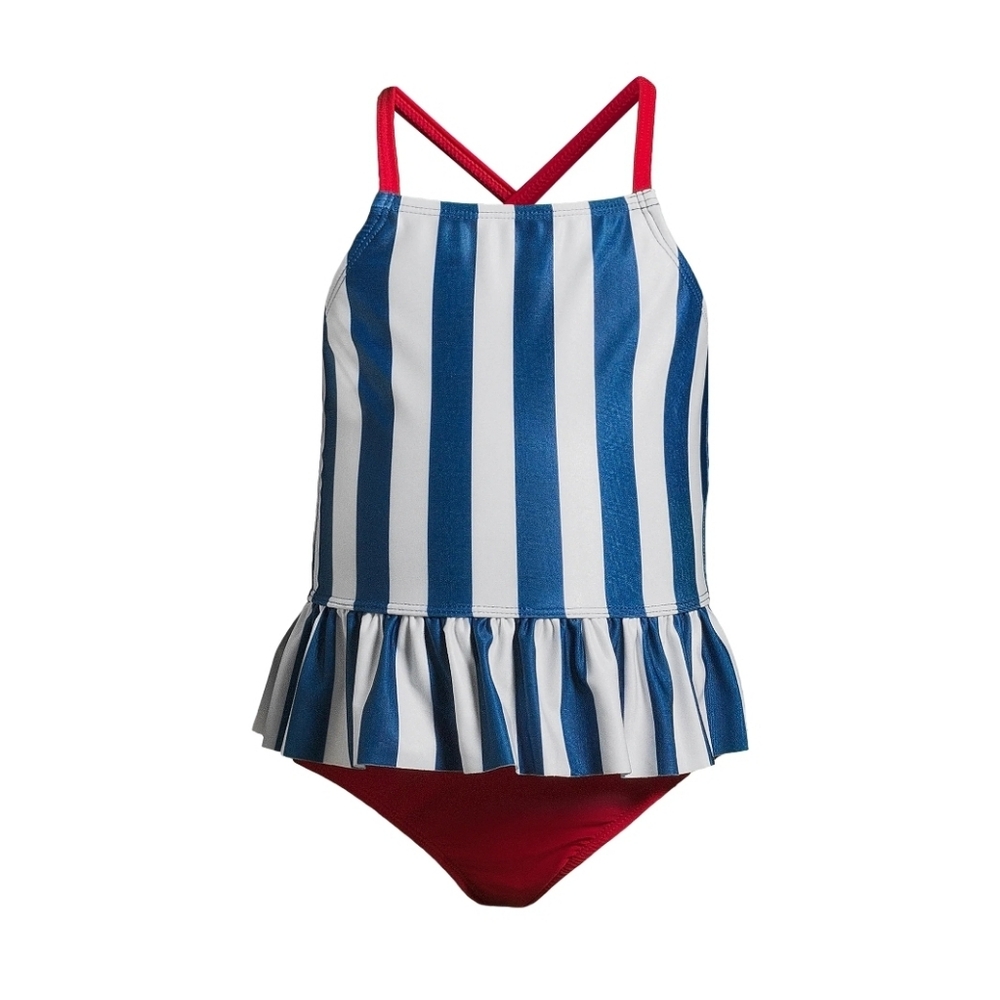Wonder Nation Toddler Girl Cross-Back Tankini Swimsuit